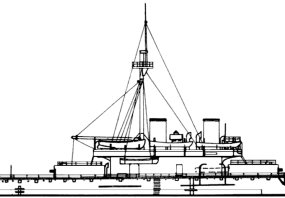 Combat ship HMS Deviation 1873 [Battleship] - drawings, dimensions, figures